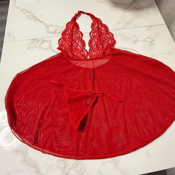 Dolled Up Red Lace Chemise - Picture 4 of 14